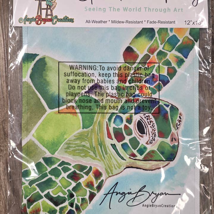 Angie Bryan Creations - Wholesale Flag - Sea Turtle Garden Flag1