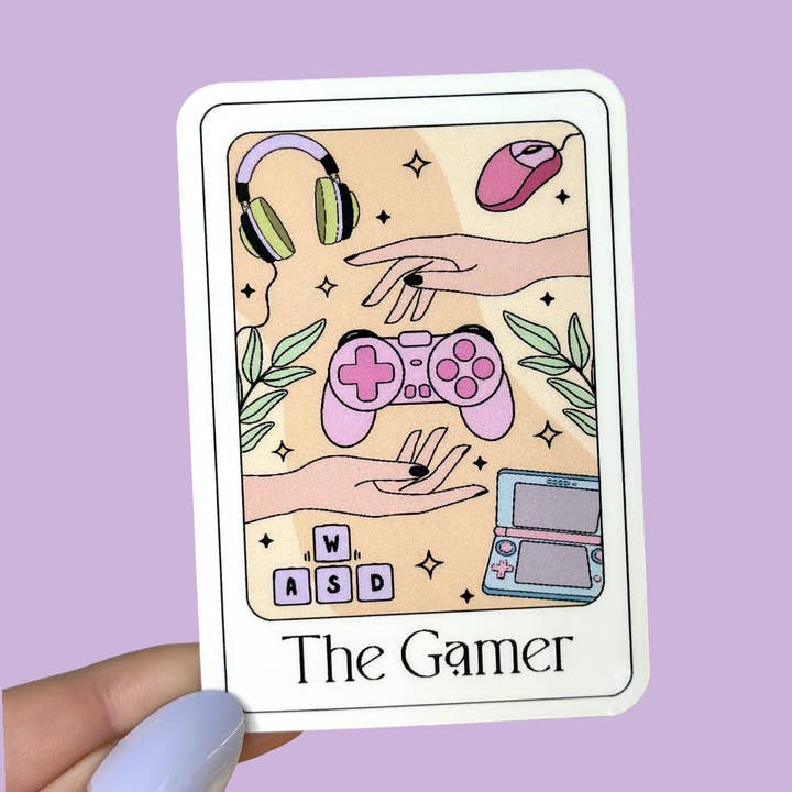 Autocollant de carte de tarot The Gamer pour la vente par Hailey Liz Designs
