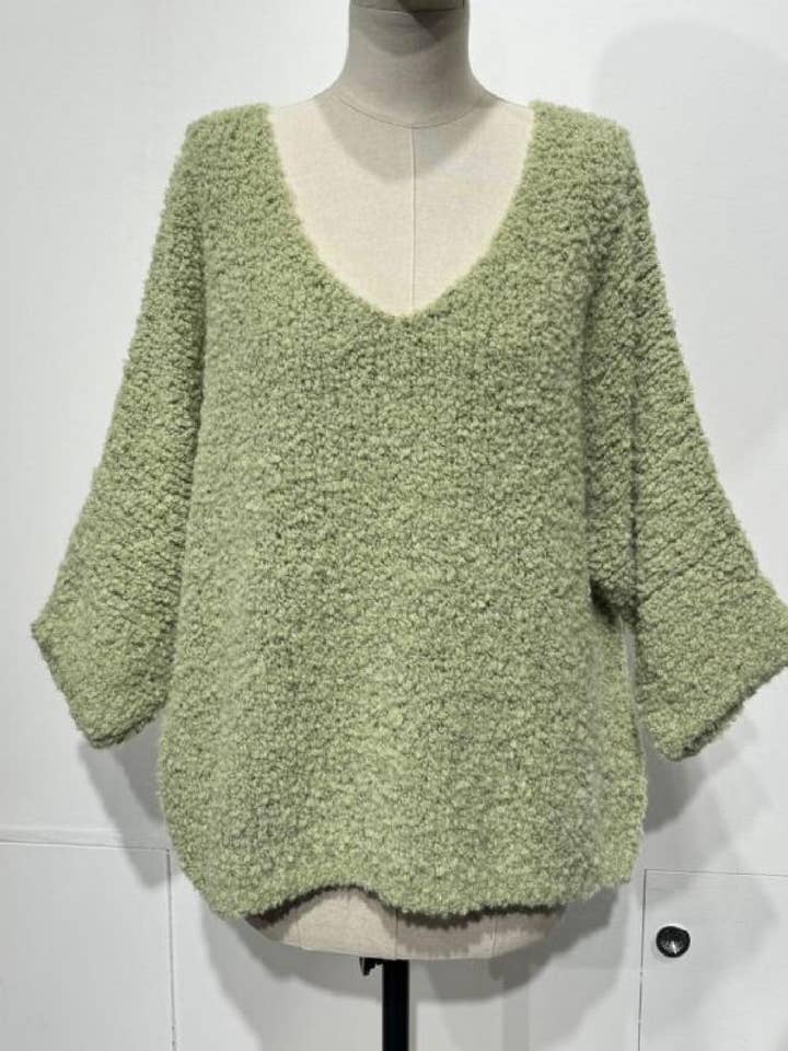 LOOPED SWEATER 3/4 SLEEVES for wholesale by cfashion