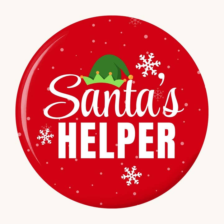 Santa’s Helper Magnet or Button for wholesale by A Little Gift