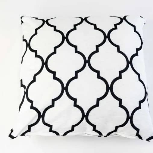 Chenille dekorativt kuddfodral Marino - svart och vitt för wholesale av Superkussens