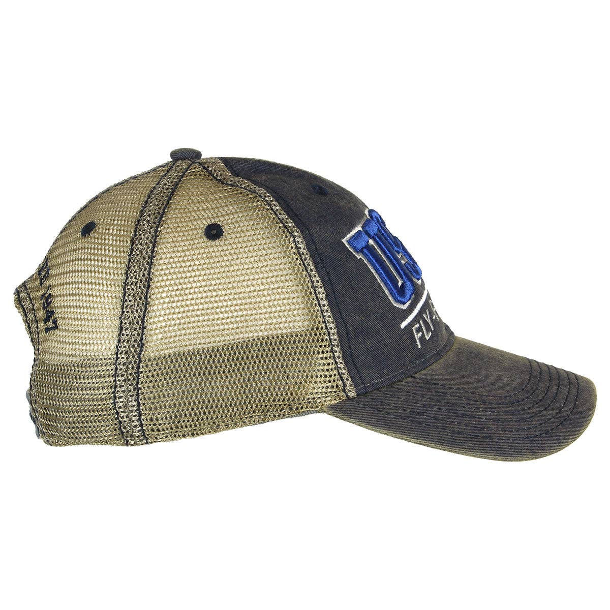 Navy Blue US Air Force 'Fly, Fight, Win' Vintage Trucker Hat for wholesale on Faire2