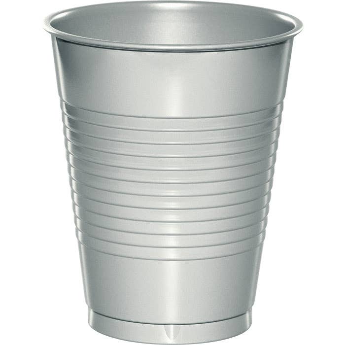 Shimmering Silver 16 oz Plastic Cups, 20/Pkg for wholesale by Bulk Party Decor