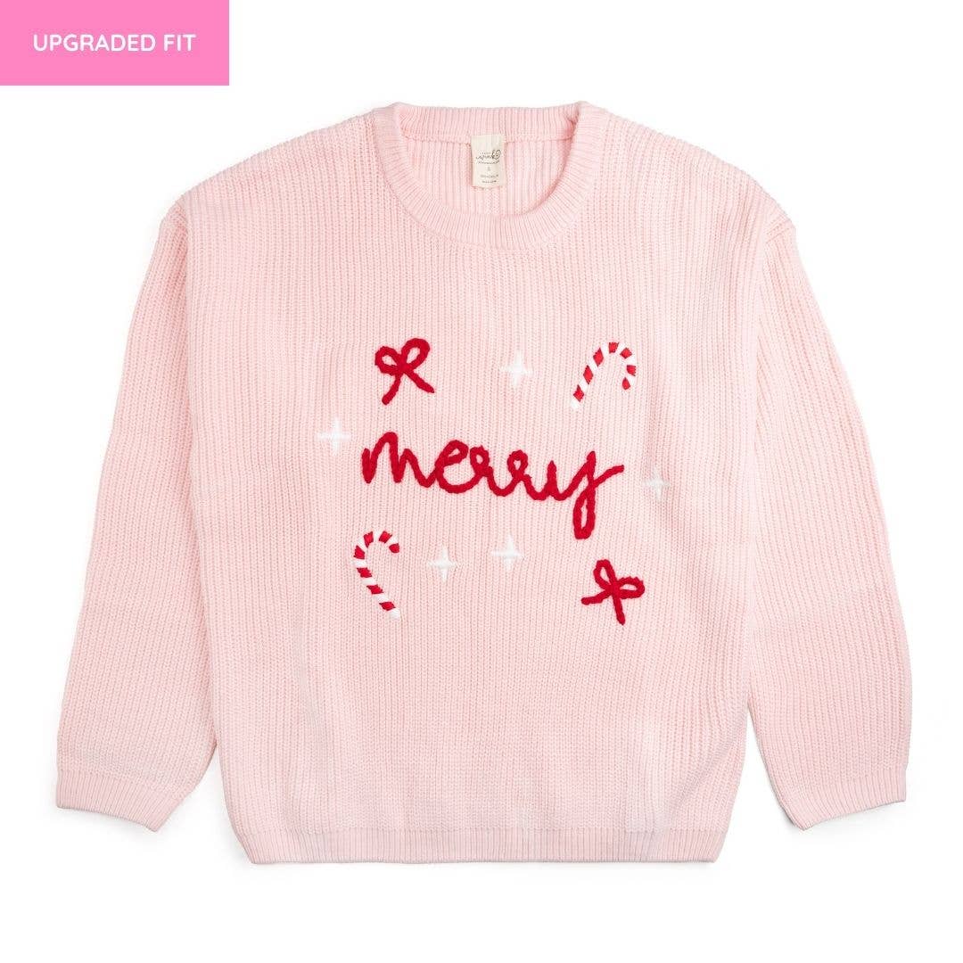 Sweet Wink - Wholesale Knit Sweater - Women's - Coquette Merry Christmas Knit Women's Sweater - Mommy and Me