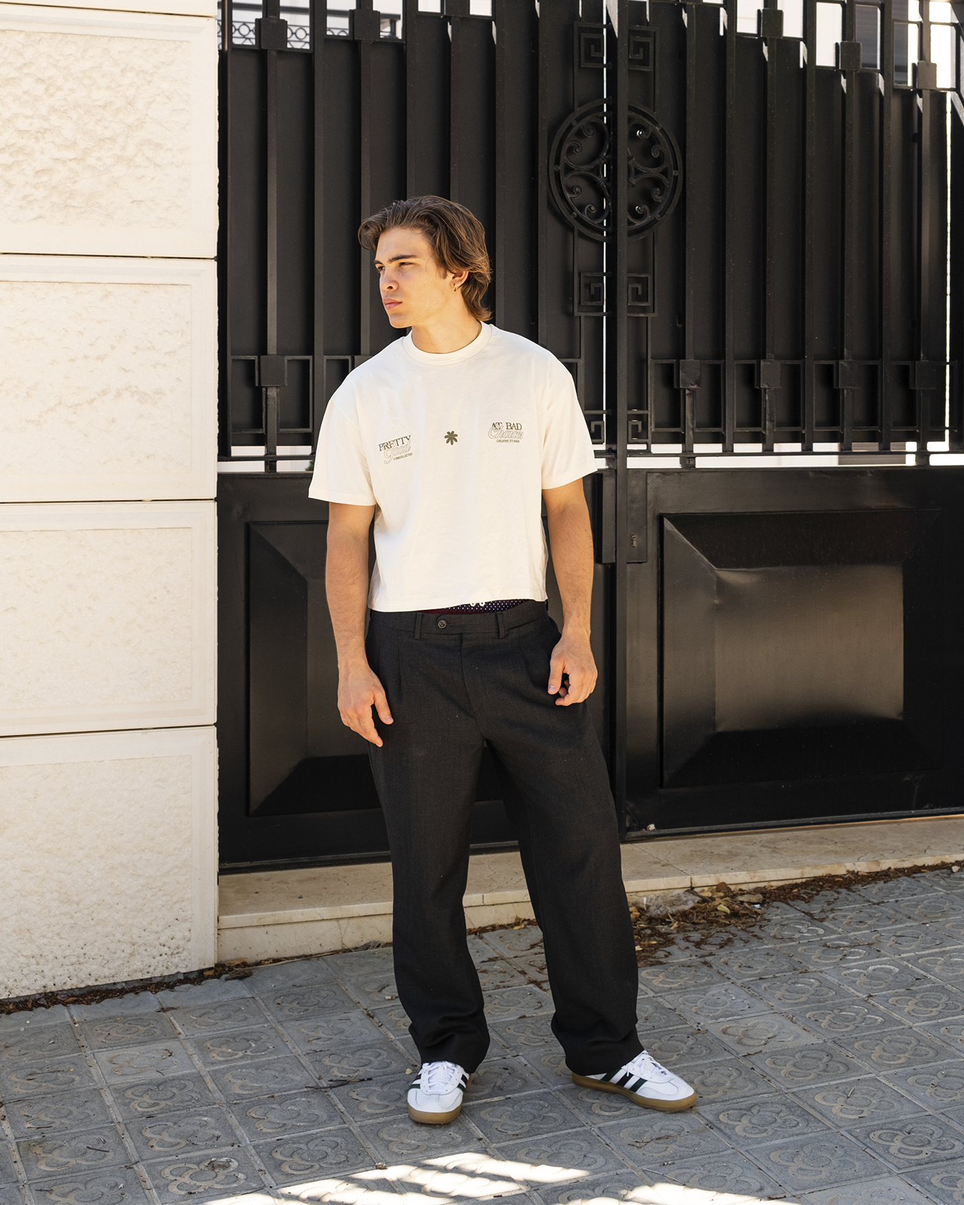 BMCollective - Venta al por mayor Camiseta serigrafiada - Mujer - Camiseta corta crema « Pretty Good at Bad Choices »1