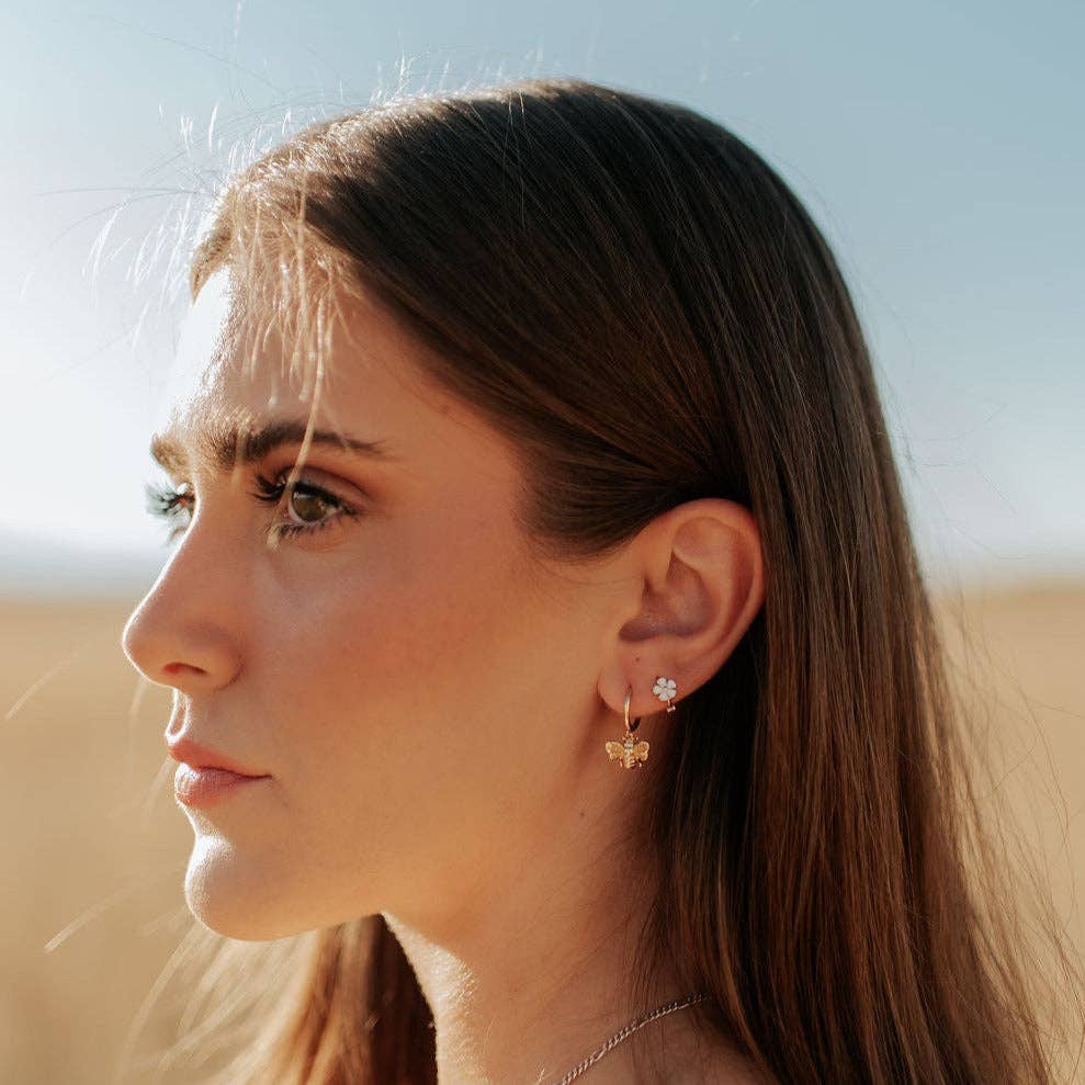 Mauve Jewelry Co. - Wholesale Huggie Earrings - Flower Mini Hoops4