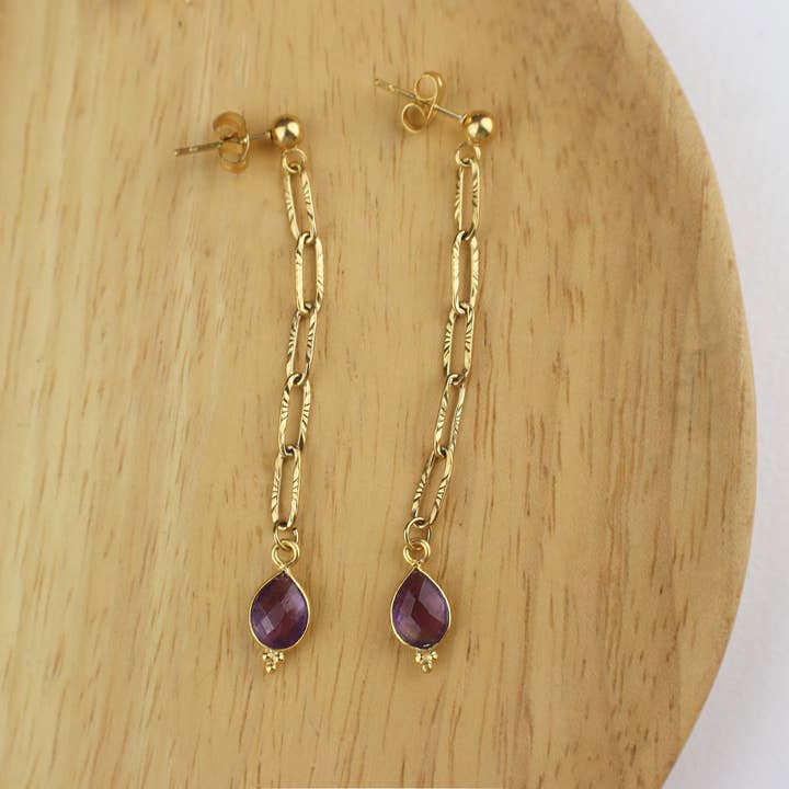 Minalis - Vente Boucles d'oreilles pendantes - Boucles d'oreilles longues pendantes en acier inoxydable or