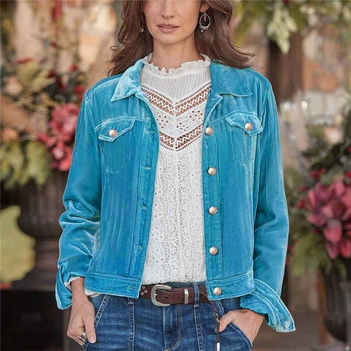 UZ Wholesale Store - Wholesale Jacket - Women's - Versatile Short Velvet Jacket With Lapel