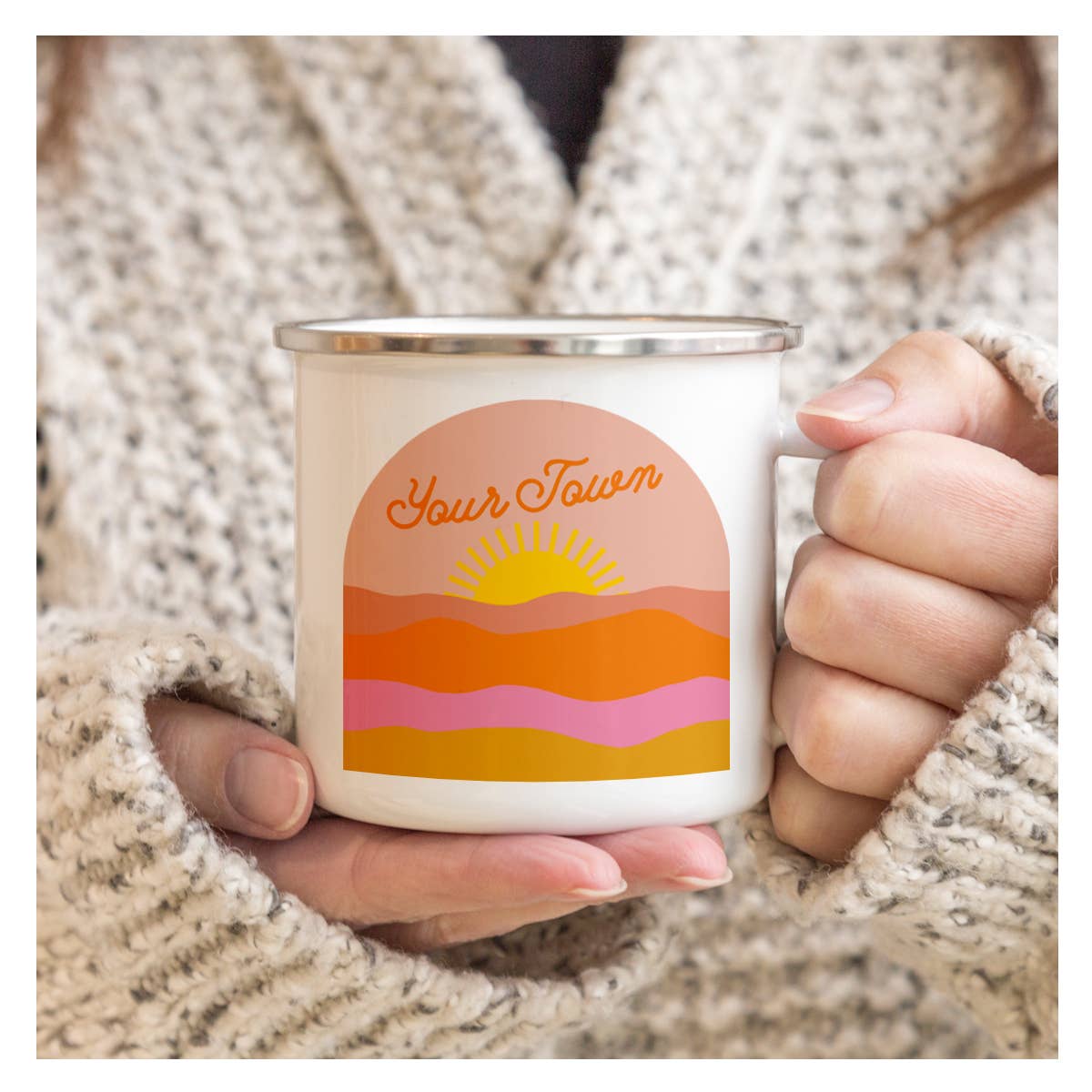 Rock Scissor Paper - Wholesale Coffee Mug - Personalized City Camp Mug - Sunset View