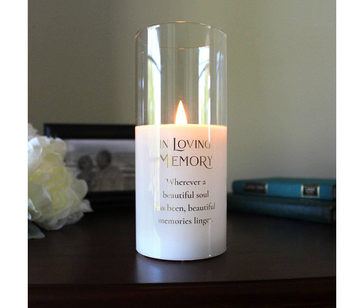 Lillian Rose - Wholesale Candle Holder - "In Loving Memory" Glass LED Candle Holder/Sympathy Verse3
