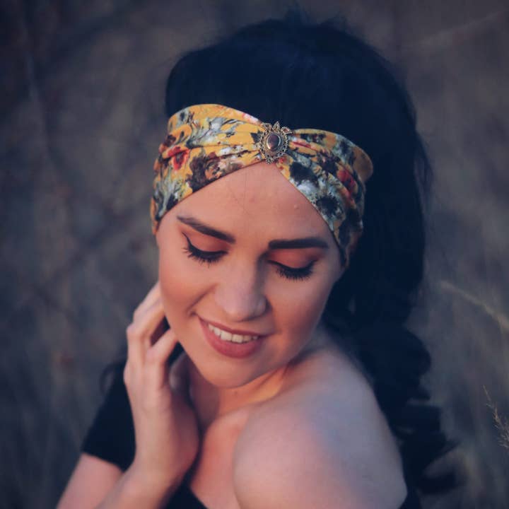 flower love yellow - headband for wholesale by Bohia