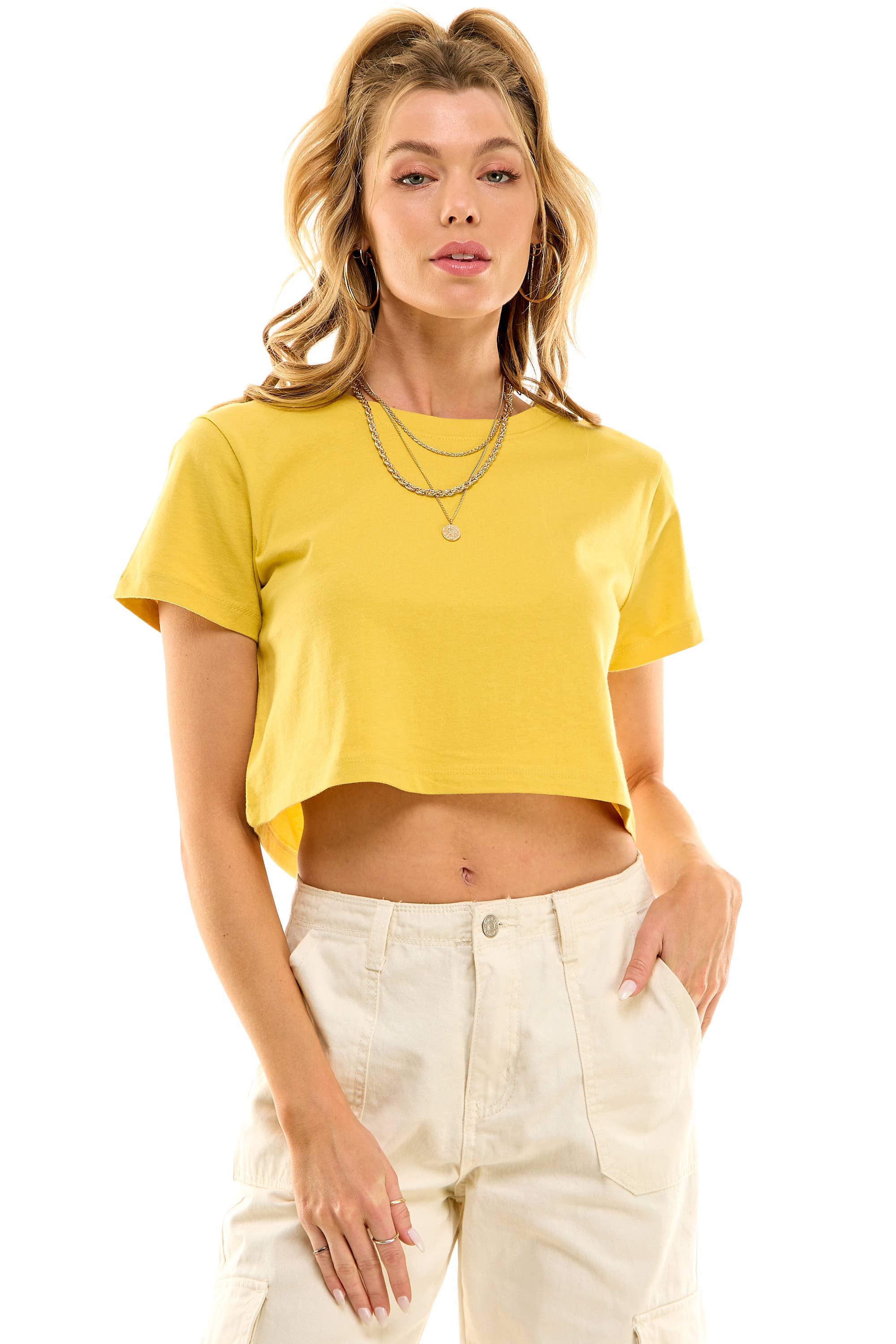 LOVING PEOPLE - Wholesale T-Shirt - Women's - Premium cotton boxy crop tops85