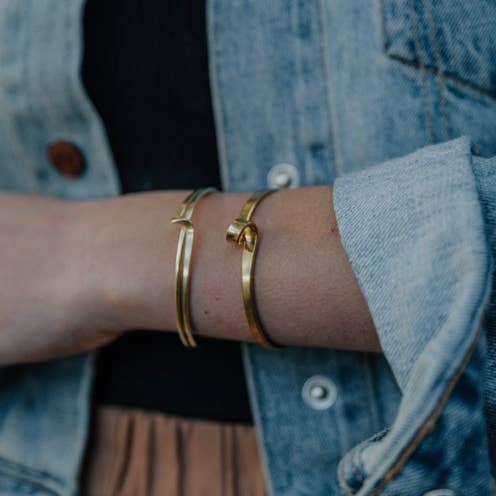 Loop Cuff - Brass Bracelet for wholesale by GeoMetricGem