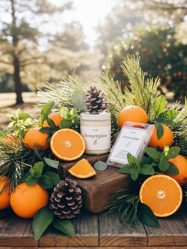 en mer | clemenpine | soy wax candle & melts for wholesale by en mer, co