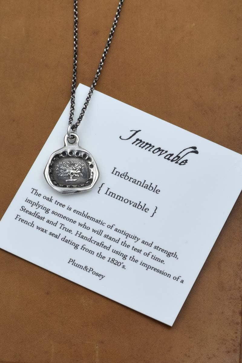 Plum and Posey – wholesale Pendant/charm necklace – Immovable Oak Tree Wax Seal Necklace2