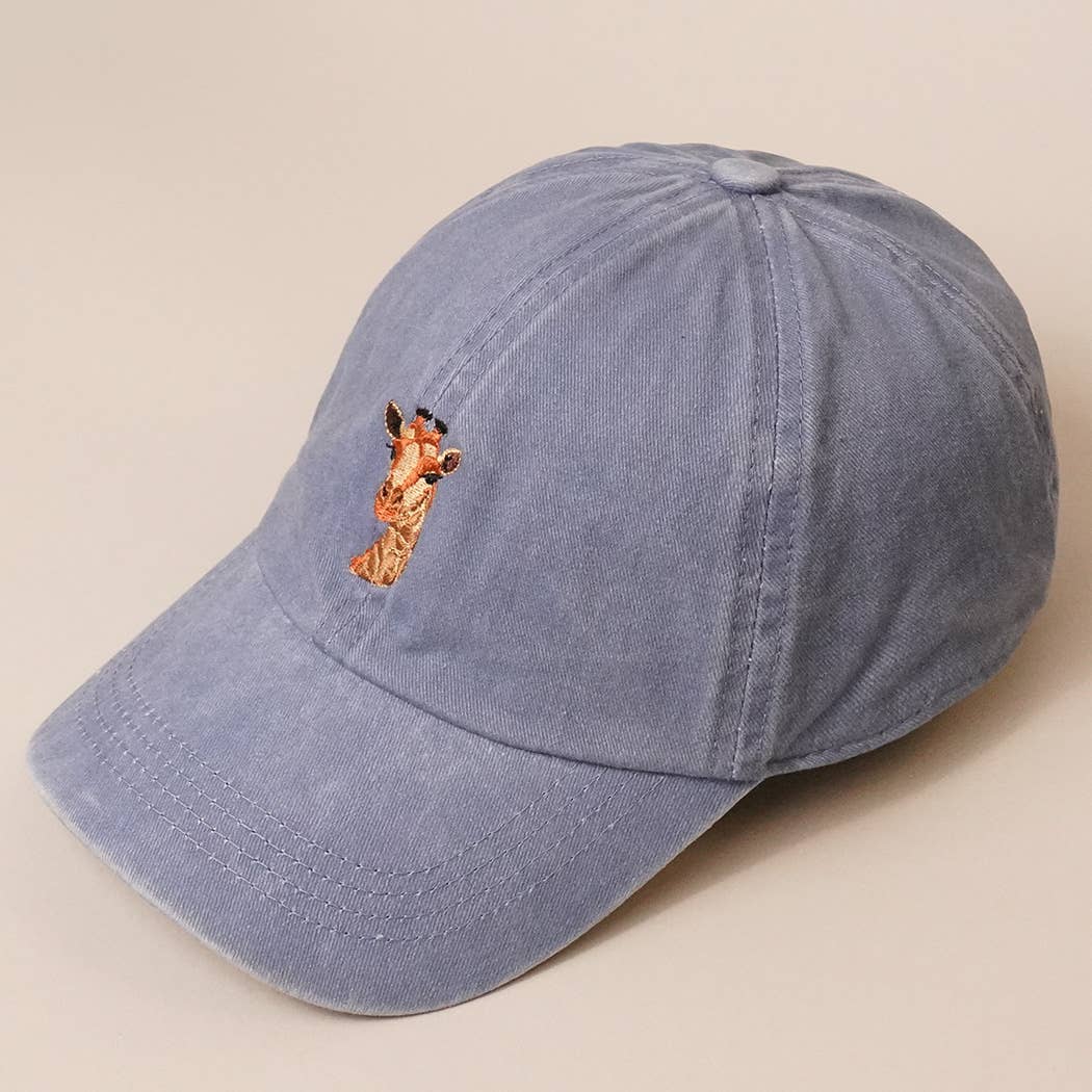 Fashion City - Wholesale Baseball Cap - Unisex - Giraffe Embroidered Cotton Baseball Dad Cap3