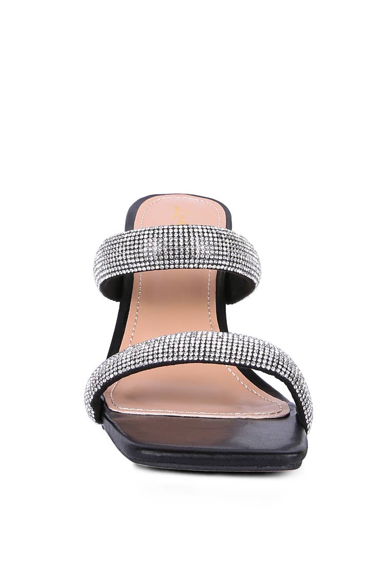 Rag Company - Wholesale High Heels - Women's - DOLLS DIAMANTE MID HEEL SLIDE SANDALS4