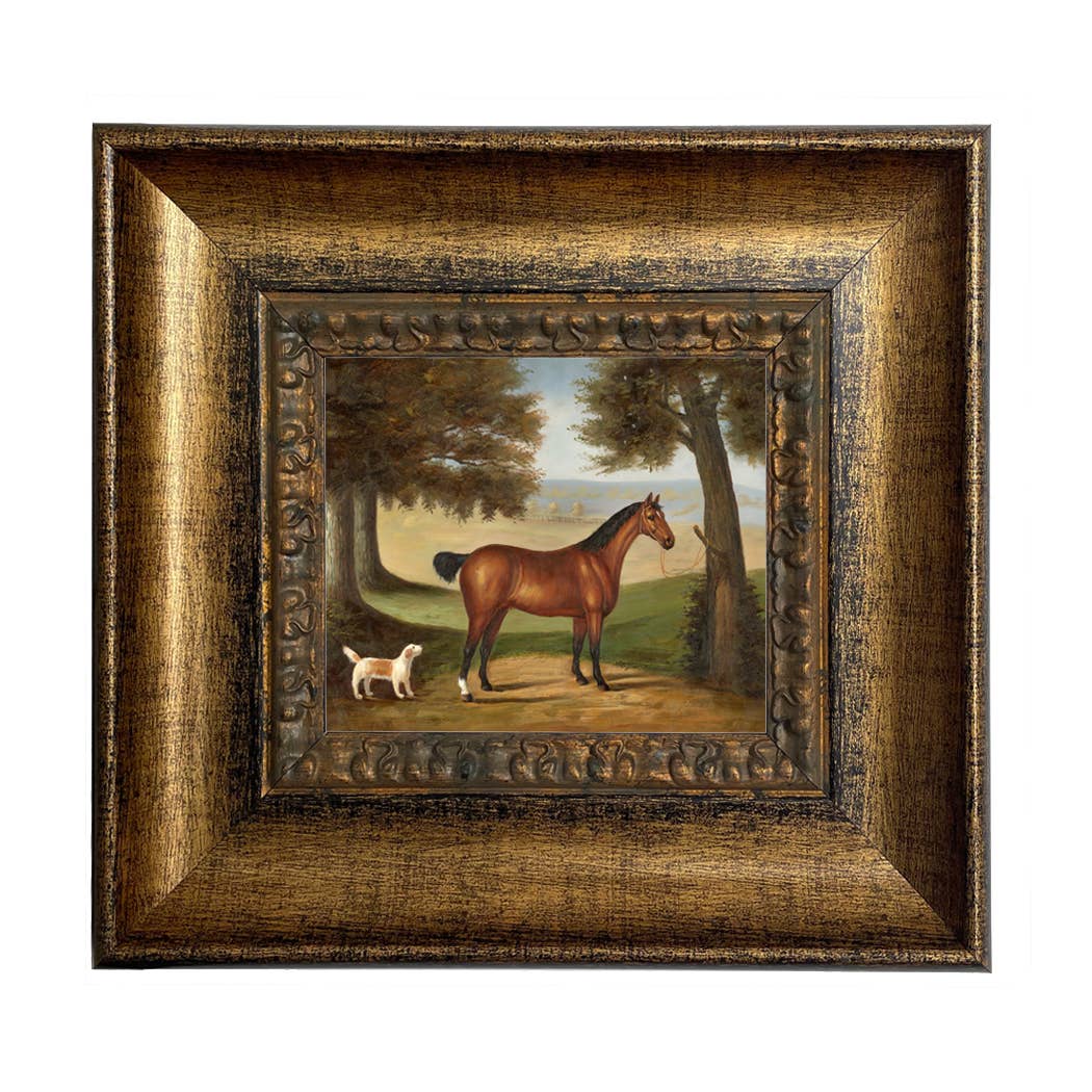 Madison Bay Co. - Historical Home Decor Reproductions - Wholesale Art Print - Horse and Dog in Landscape Vintage Painting Print on Canvas5