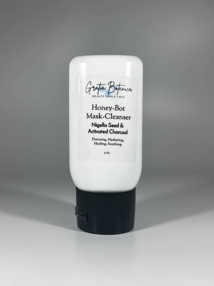 Honey-Bot Mask/Cleanser - Nigella Seed & Activated Charcoal for wholesale by Gratia Botanica