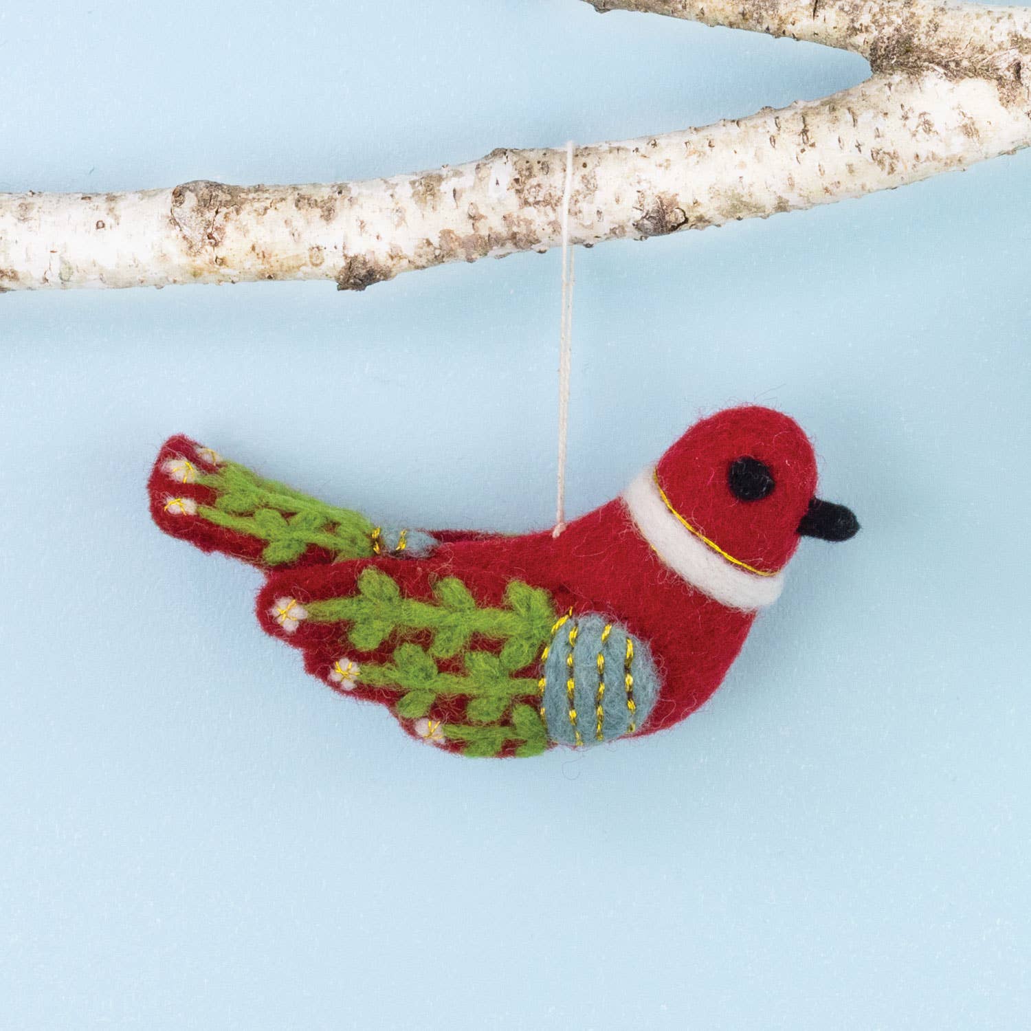 dZi Handmade – Ornamento por atacado – Bella Bird, Ornamento Vermelho1