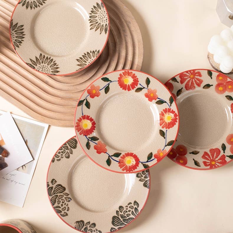 ACNITE(We cover U.S. import duties) - Wholesale Coffee Mug - Ceramic floral coffee cup Milk cup Retro Teacup for kitchen9