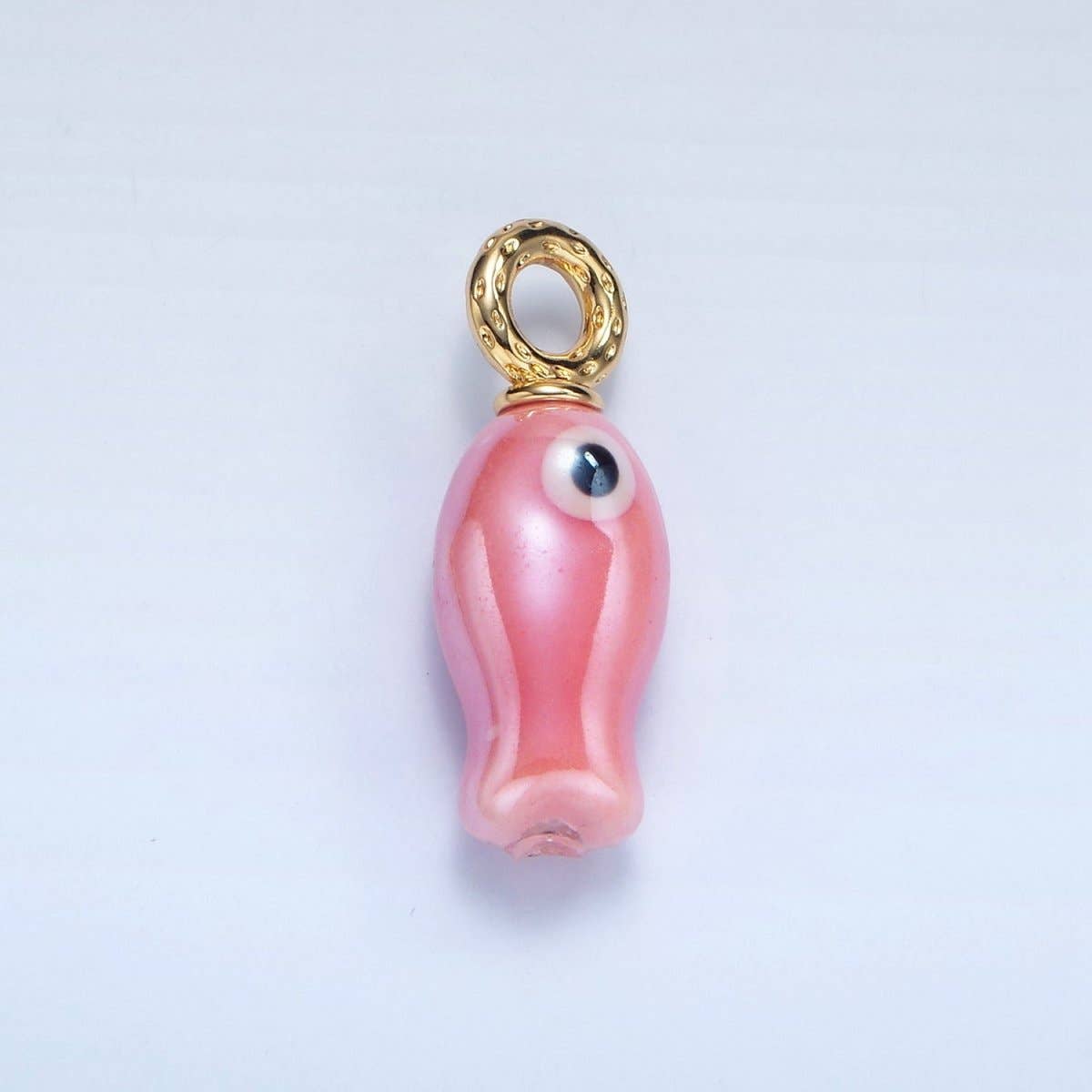 Aim Eternal - Wholesale Individual Charm/Pendant - 24K Gold Filled 30mm Enamel Fish Sea Animal Ceramic Drop Charm | X794 - X80114