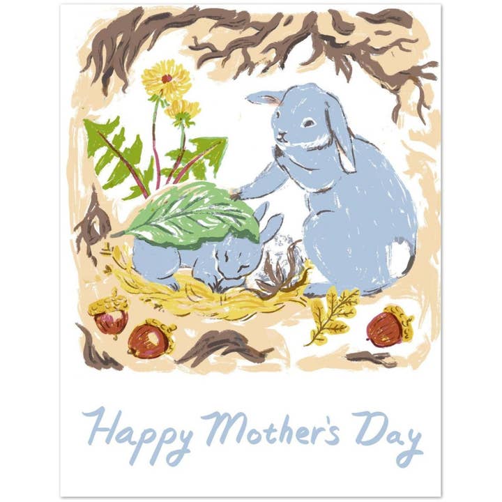 Cartes de vœux de la fête des mères avec 10 lapins pour la vente par Ingrid Press