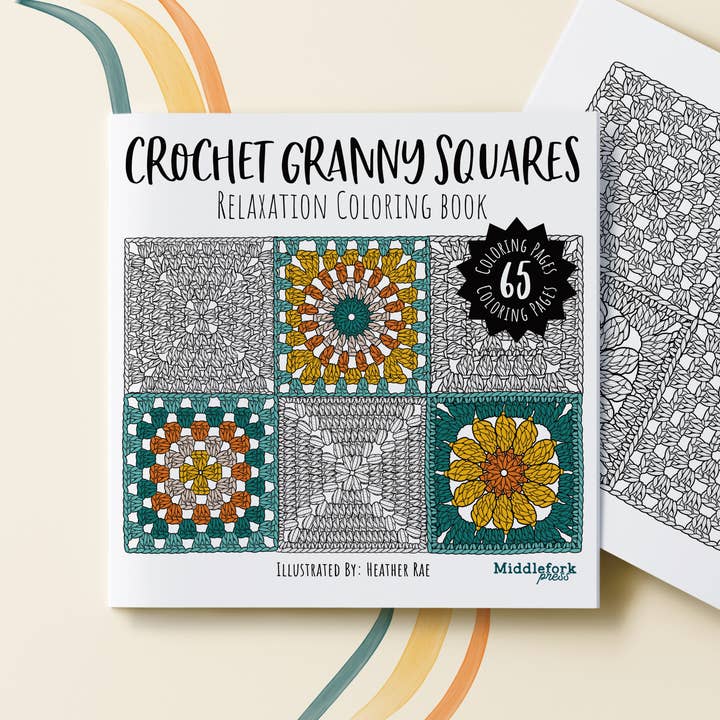 Crochet Granny Squares : Livre de coloriage détente pour adultes et adolescents pour la vente par Middlefork & Co.