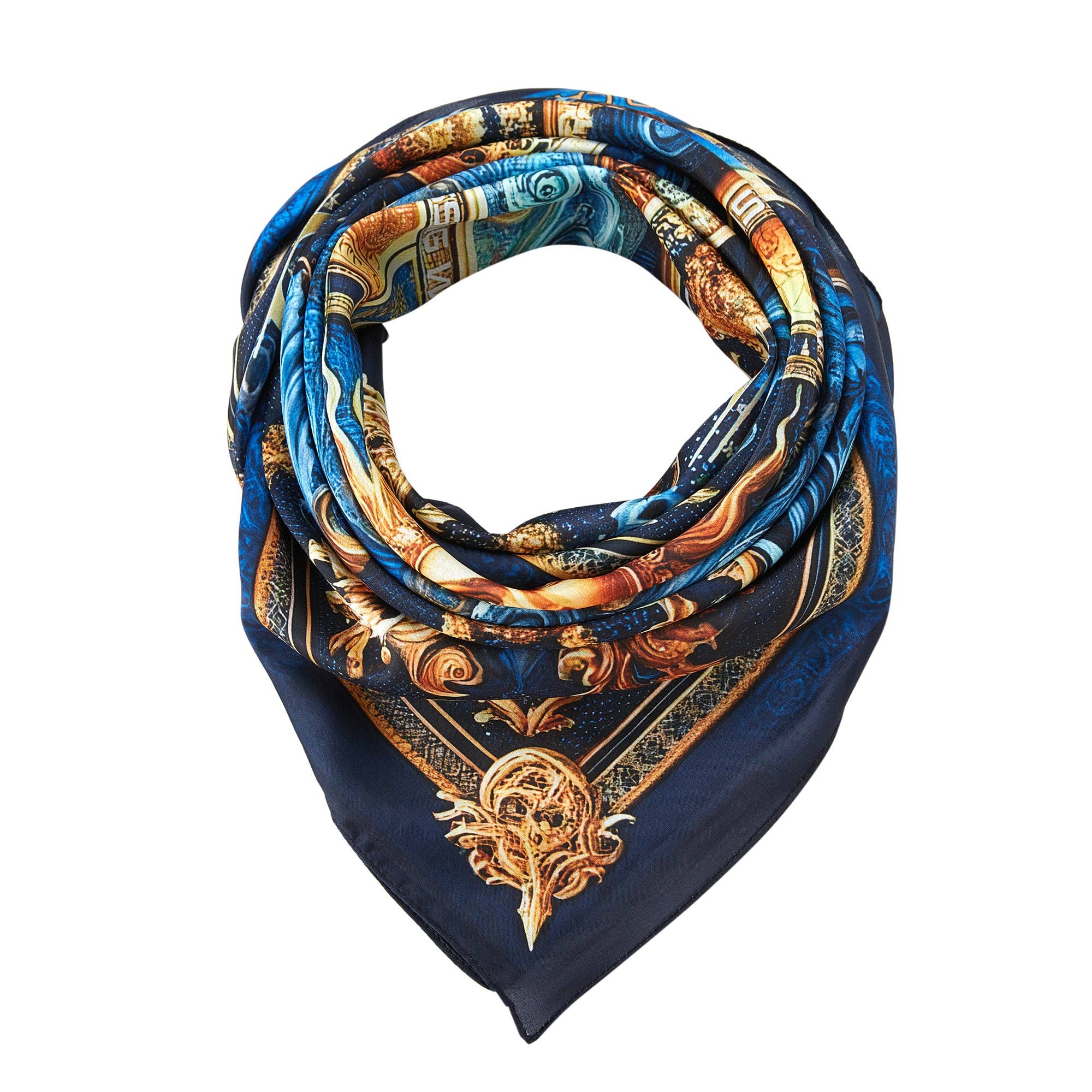 Blu Foulard grande quadrato in seta Zoé Sunkissing in vendita all'ingrosso su Faire4