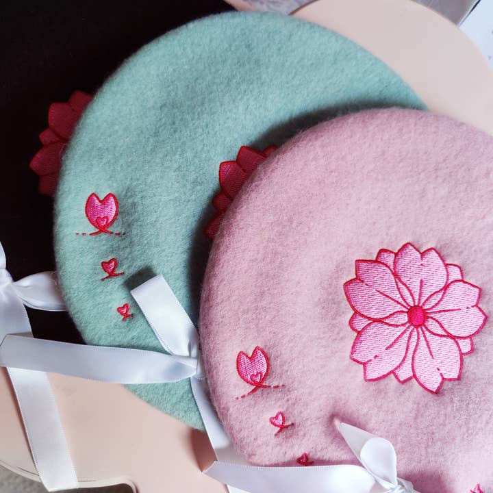 Béret à nœud Sakura | SakurAccessories pour la vente par squibblefu