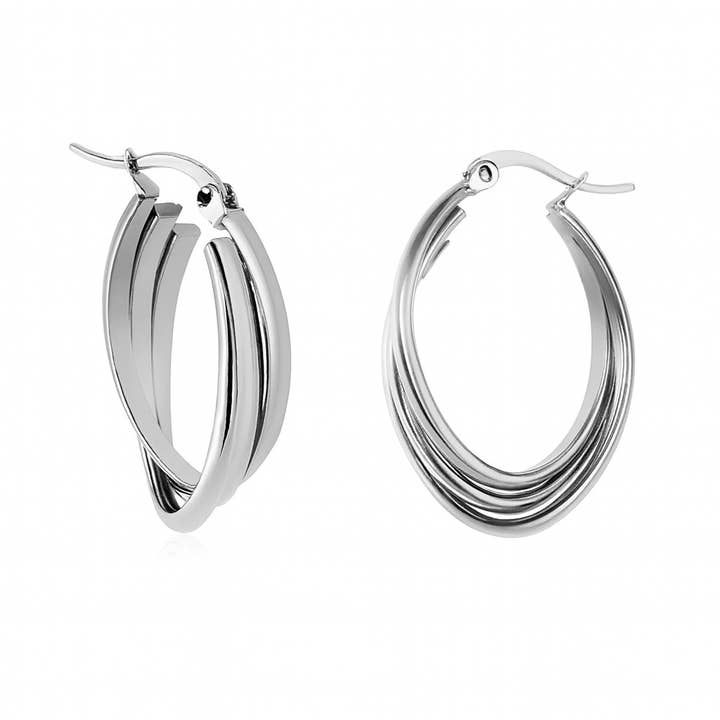 Triple-Hoop Stainless Steel Earrings for wholesale by Betty James