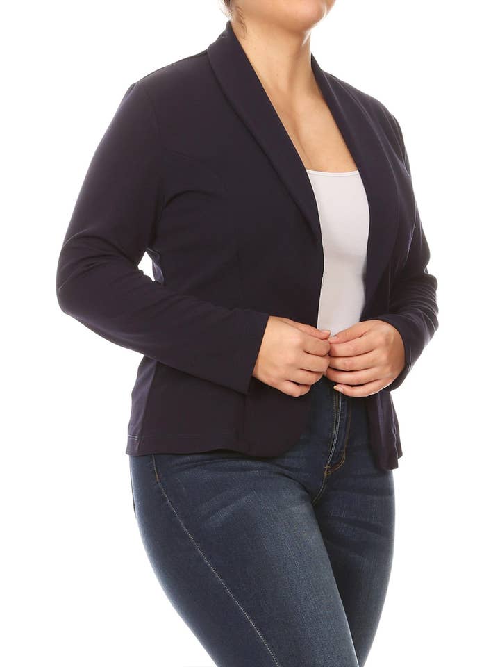 MOA COLLECTION - Wholesale Blazer - Women's - Women's Solid Casual Plus Size Trendy Blazer Jacket33