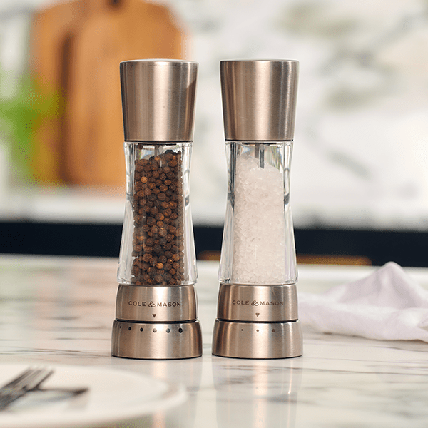 DKHB [Zyliss, Cole & Mason, Swissmar, AdHoc, Ken Hom] - Wholesale Salt & Pepper Shaker Set - Cole & Mason Derwent Salt & Pepper Mill Set, Stainless Steel2