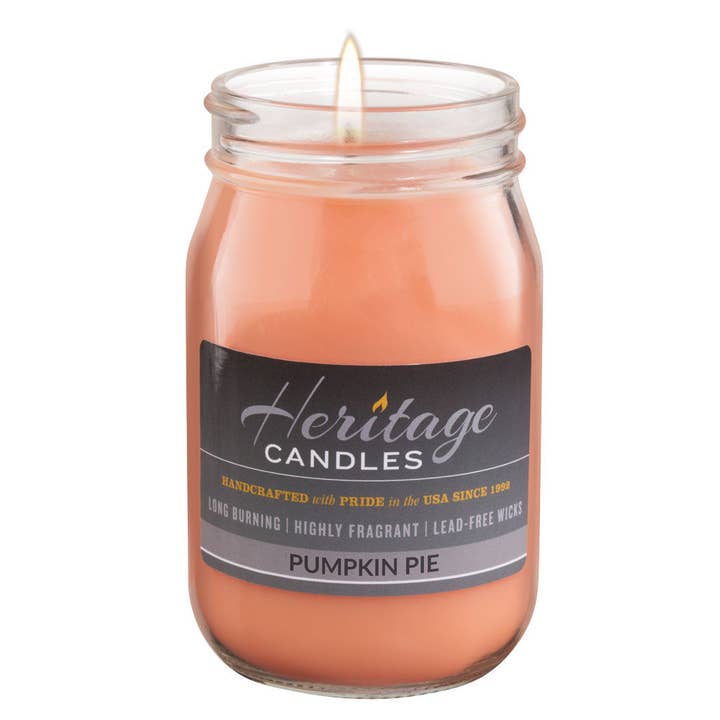 16-oz Canning Jar Candle - Pumpkin Pie for wholesale by Heritage Candles