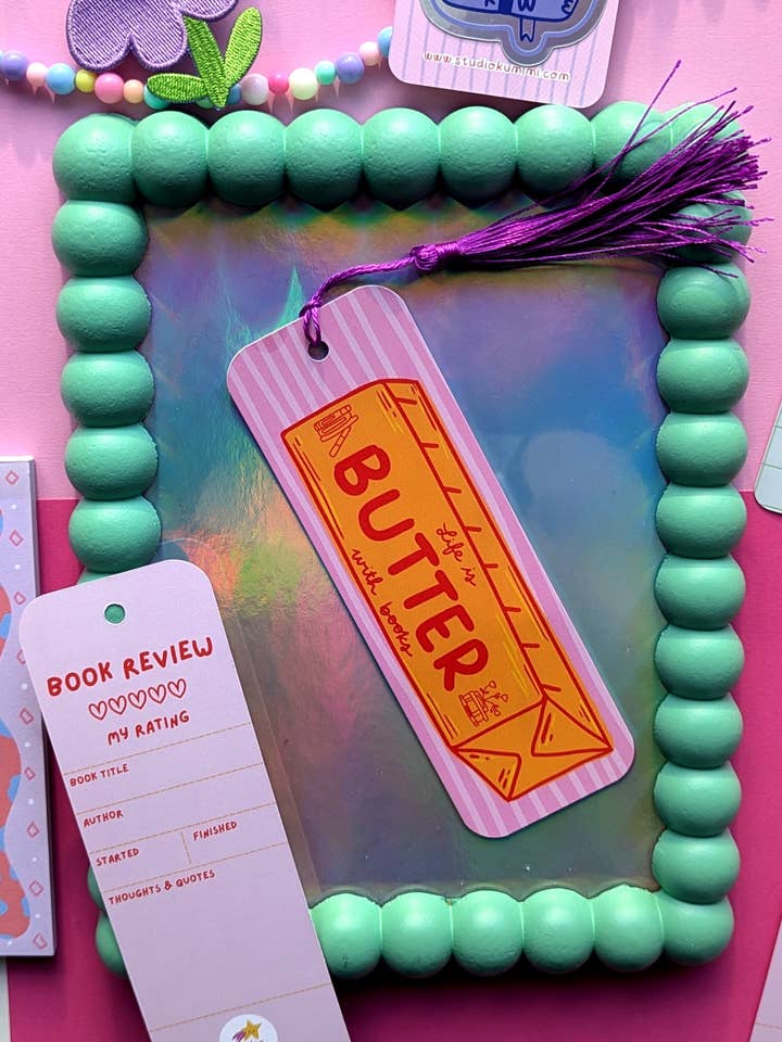 Life is Butter With Books Bookmark for wholesale by Studio Kumimi