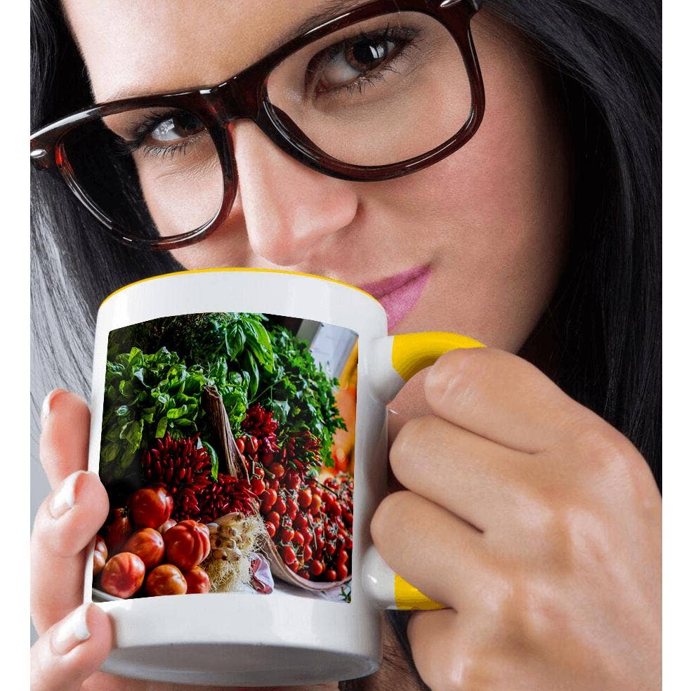 3dRose - Wholesale Coffee Mug - 3dRose, Venice, Italy. Bundle of Herbs, Picante Peppers, onions, and tomatoes, Mug1