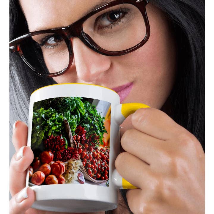 3dRose - Wholesale Coffee Mug - 3dRose, Venice, Italy. Bundle of Herbs, Picante Peppers, onions, and tomatoes, Mug1