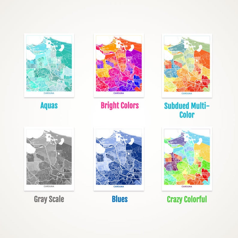 Juanita's Adventures - Wholesale Art Print - Juanitas Carolina PR Map Print1