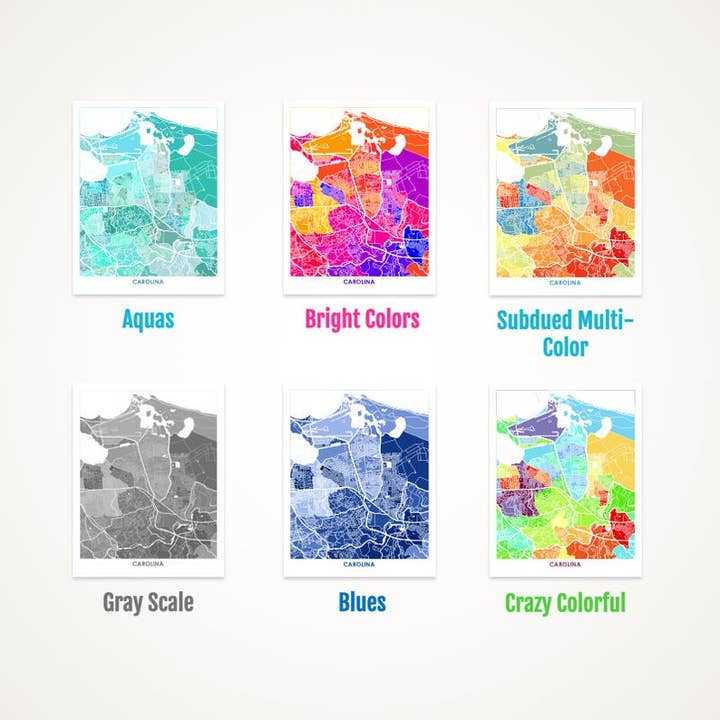 Juanita's Adventures - Wholesale Art Print - Juanitas Carolina PR Map Print1