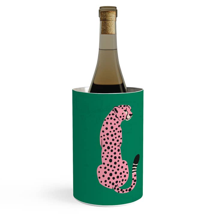 ayeyokp The Stare Pink Cheetah Edition Wine Chiller for wholesale by Deny Designs