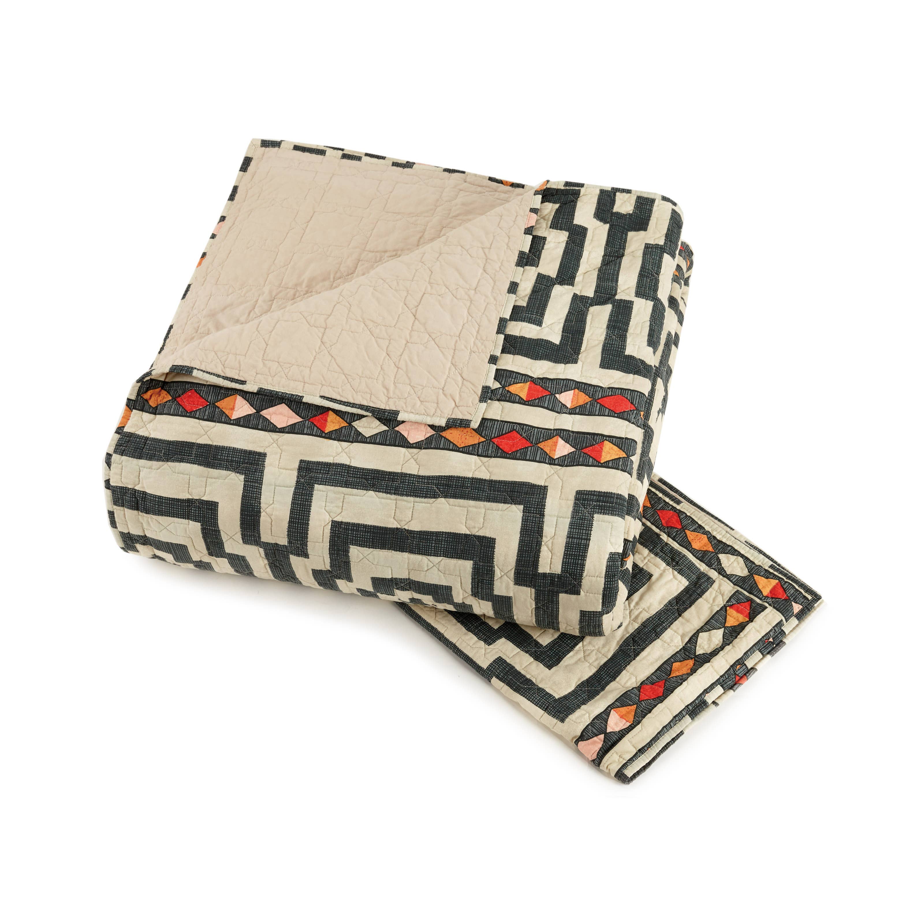 Peking Handicraft – wholesale Bedding set – Hypnotic Quilt Set (Black) - Jungalow3