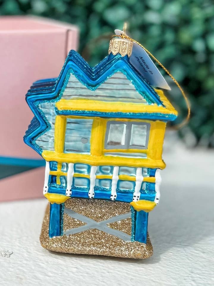 Miami Beach Lifeguard Tower Ornament (Blue) for wholesale by DECO X MIA