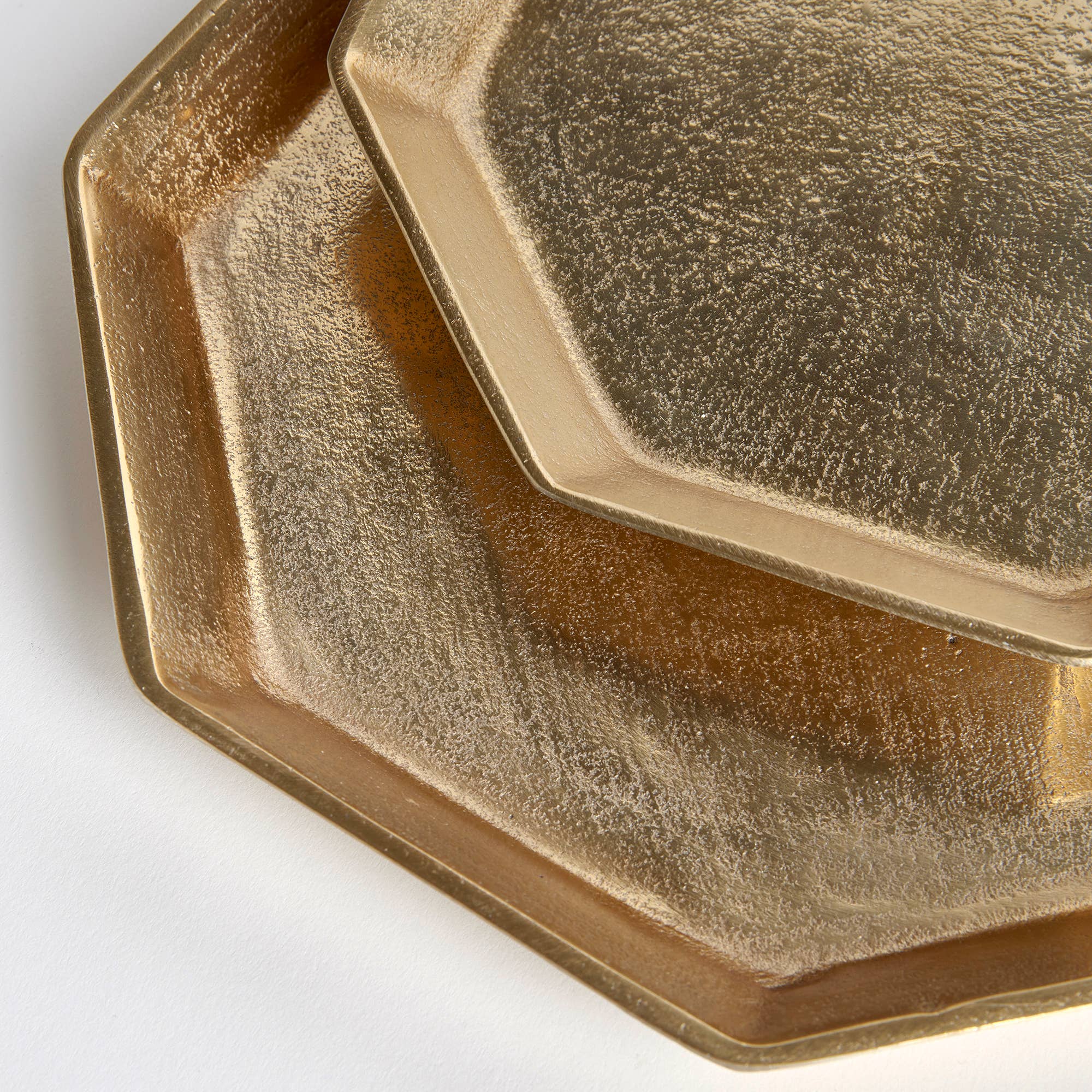 Gold Dezi Octagonal Serving Trays, Set of 2 for wholesale on Faire3