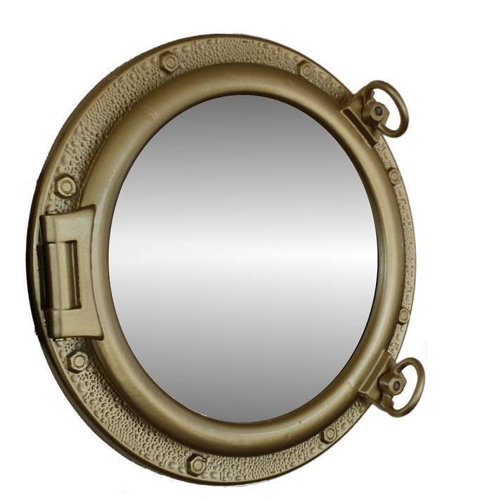 Hampton Ironworks - Venta al por mayor Espejos de pared - Espejo ojo de buey acabado dorado 20"»