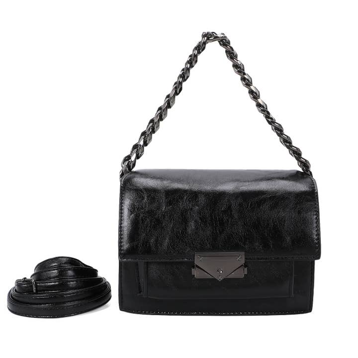 INES DELAURE - Wholesale Shoulder Bag - Women's - Crossbody bag, zippered flap handbag