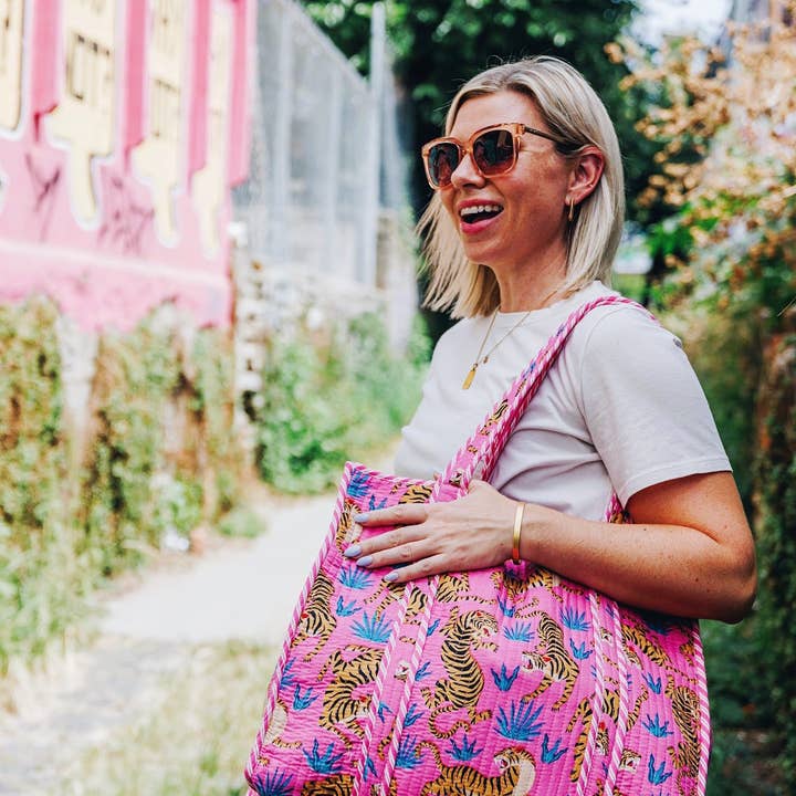 Folklore Couture - Wholesale Tote Bag - Women's - Quilted Tote Bag | Botanical Tote Bag | Large Shopping Tote 4