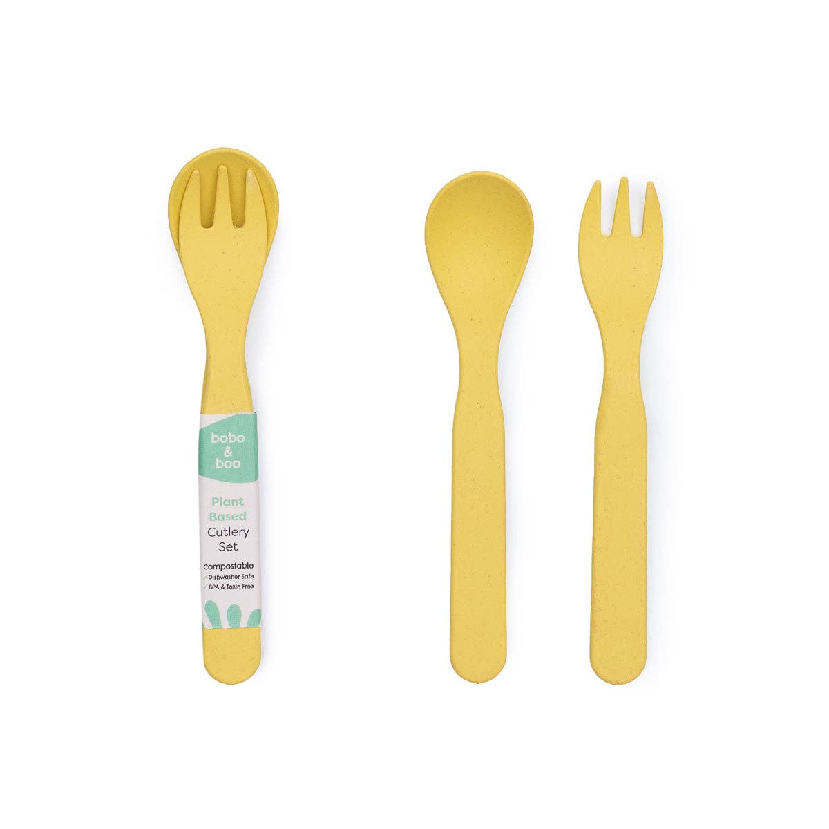 Bobo & Boo AUS - Wholesale Flatware Set - Kids & Baby - Bobo&Boo Plant-Based Cutlery Set - Yellow0