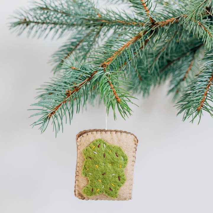 Nivas - Wholesale Ornament - Handmade Avocado Toast Felt Ornament