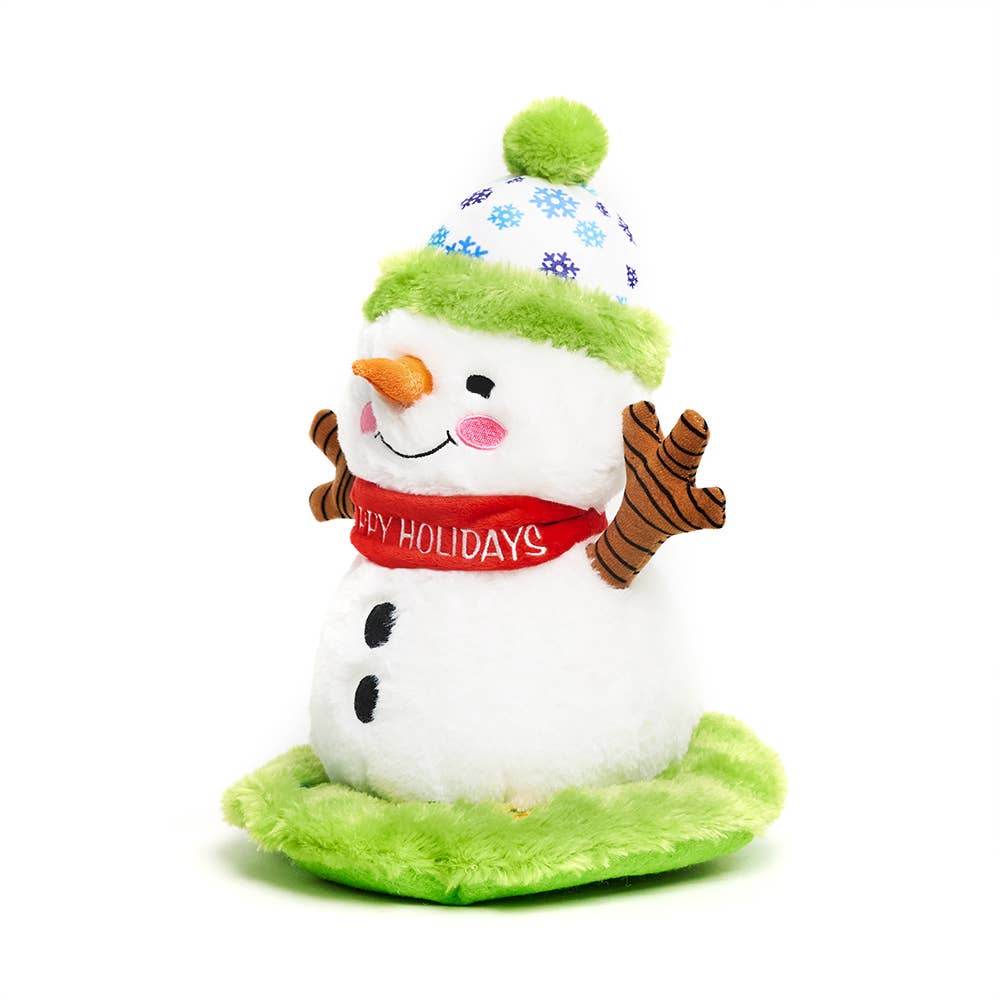 Asashitenel Christmas Doll, Cute Elk/Penguin/Snowman Music Lighting Dancing Recording Desktop Home Decor Favor Gift, Size: 13cm*35cm, Green