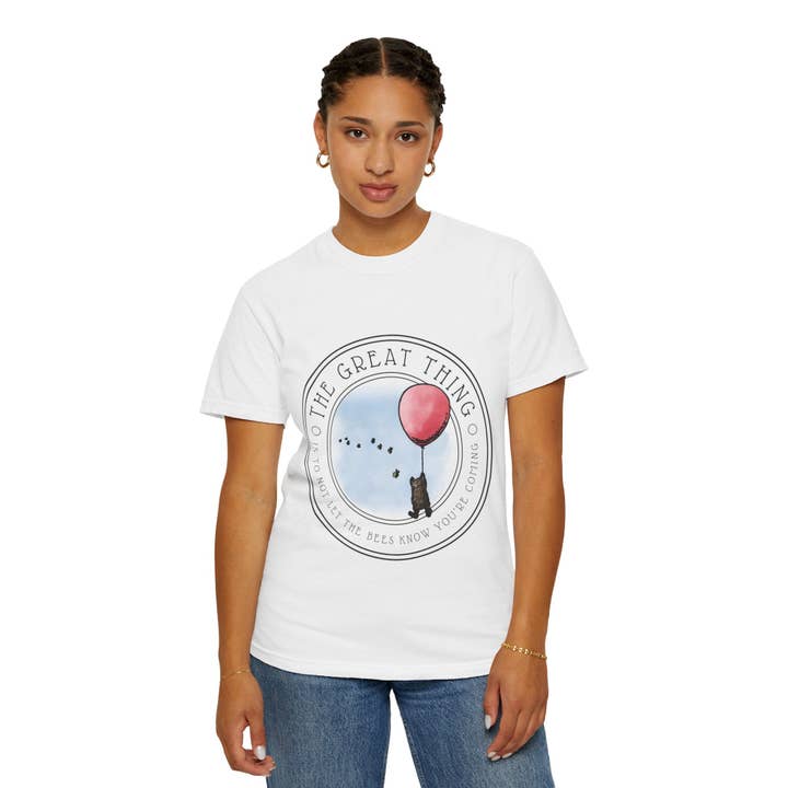 Terry Heath Art – wholesale T-shirts med screentryck – Unisex – Klassisk Nalle Puh litterär T-shirt, A Milne Citat The Great Thing, Bookish present till bokälskare, Bookworm
